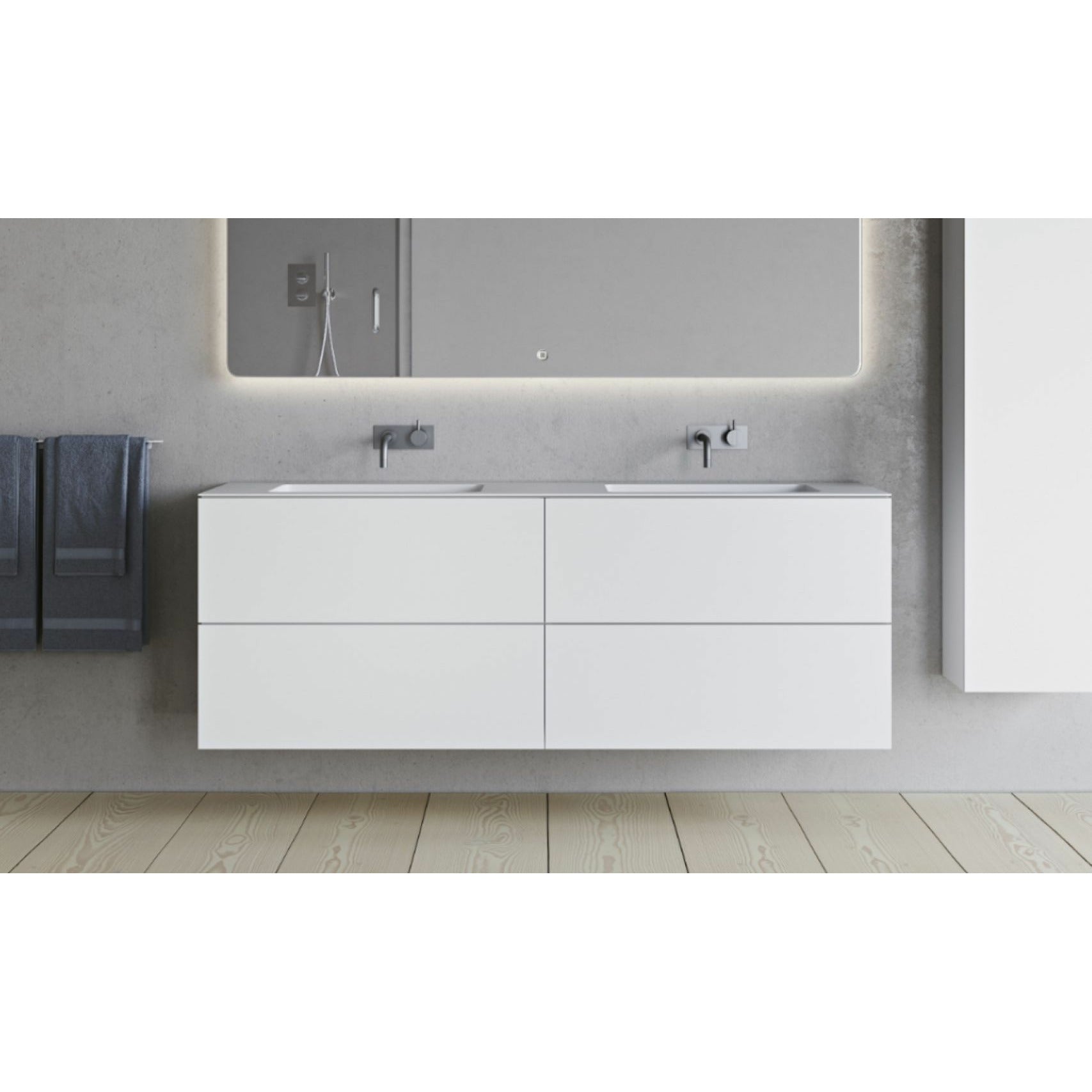 [product_category]-Copenhagen Bath Sq2 Double Cabinet With Double Washing, L160 Cm-Copenhagen Bath-5700300101722-30010172-COP-2