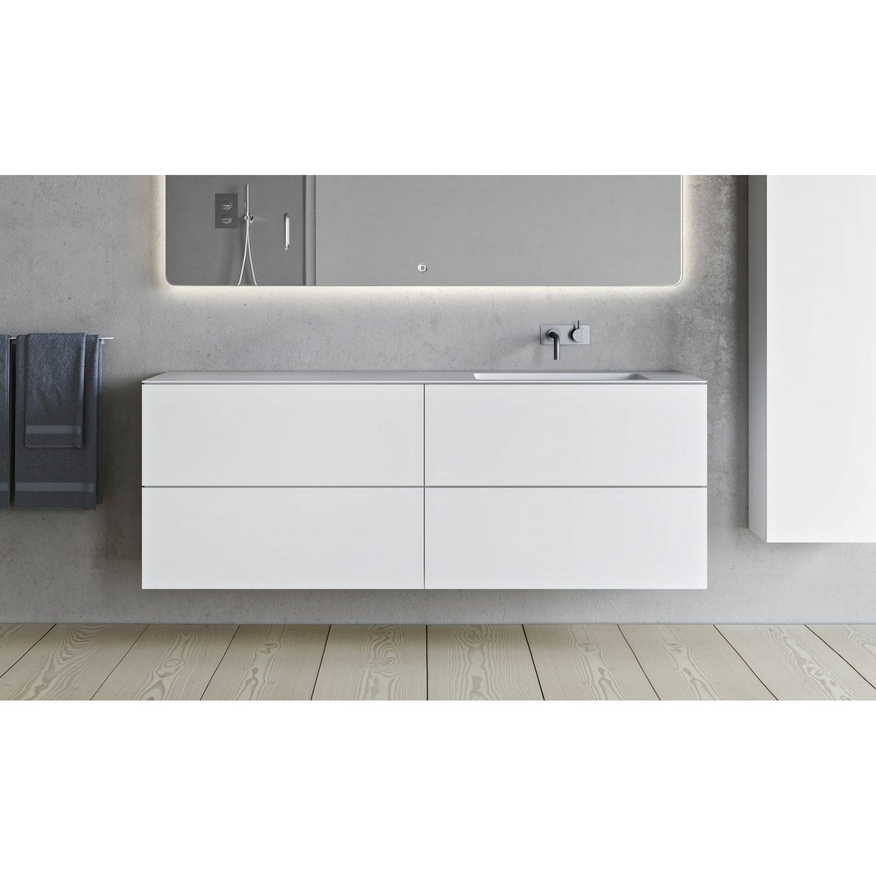 [product_category]-Copenhagen Bath Sq2 Double Cabinet With Right Washing, L160 Cm-Copenhagen Bath-5700300101715-30010171-COP-2