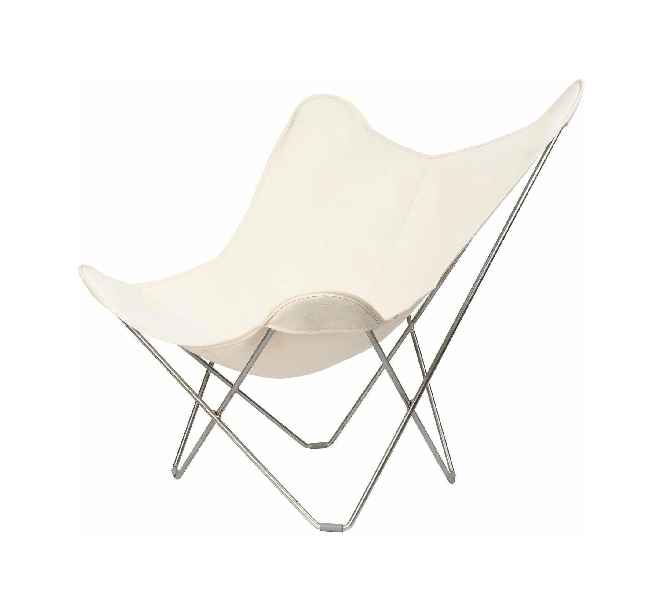 [product_category]-Cuero Cotton Canvas Mariposa Chair, White With Chrome Frame-Cuero-7340172612193-Cot-Can-Mar-Ind-Wht-ChroFr-CUE-1