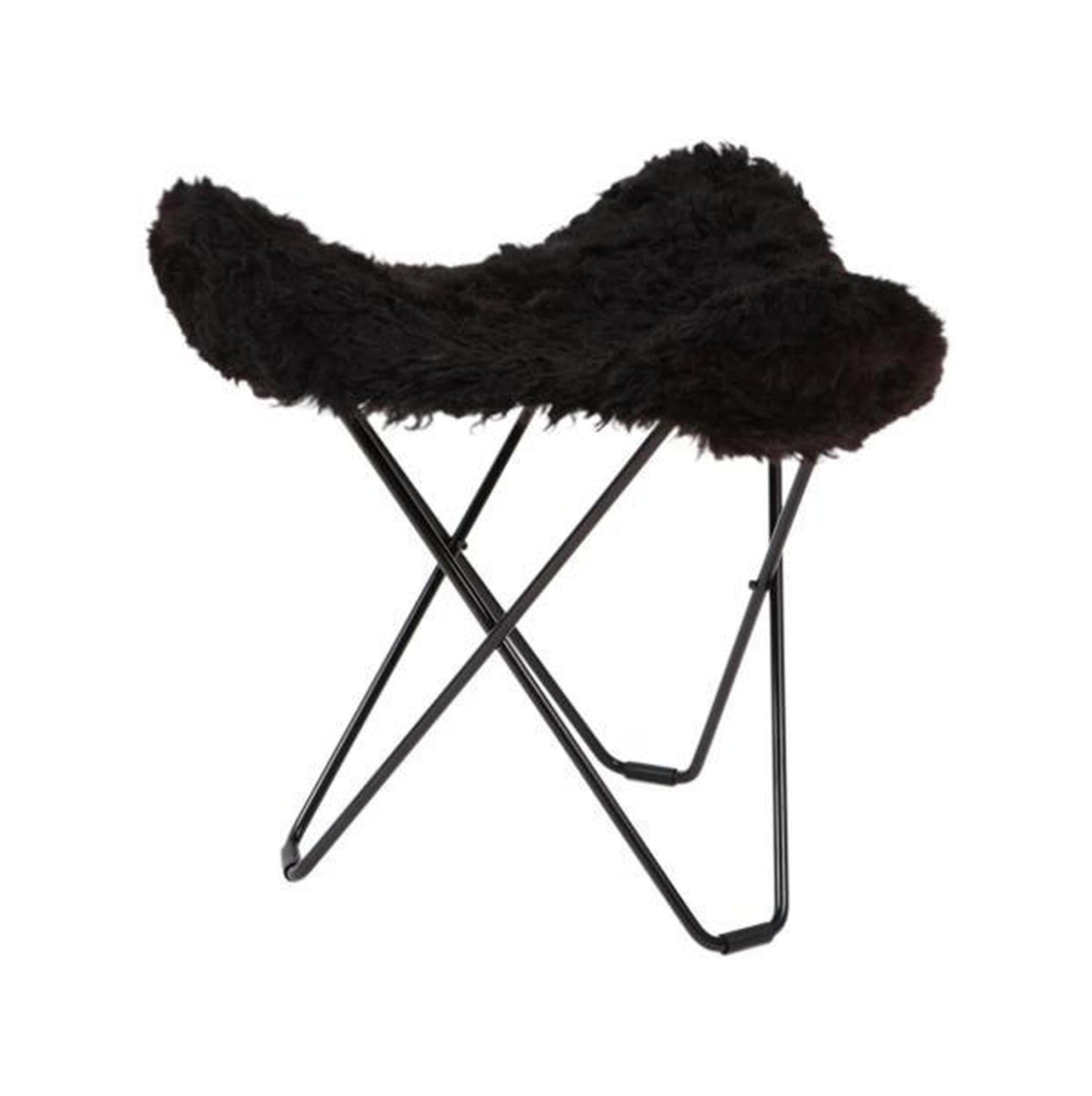 [product_category]-Cuero Iceland Flying Goose Stool, Shorn Black/Black-Cuero-7340172614647-1464-CUE-1