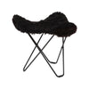 Cuero Iceland Flying Goose Stool, Shorn Black/Black