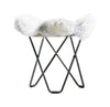 Cuero Iceland Flying Goose Stool, Shorn Grey/Black