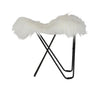 Cuero Iceland Flying Goose Stool, Shorn White/Black