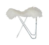 Cuero Iceland Flying Goose Stool, Shorn White/Chrome