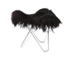Cuero Iceland Flying Goose Stool, Wild Black/Chrome