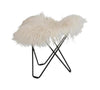 Cuero Iceland Flying Goose Stool, Wild White/Black