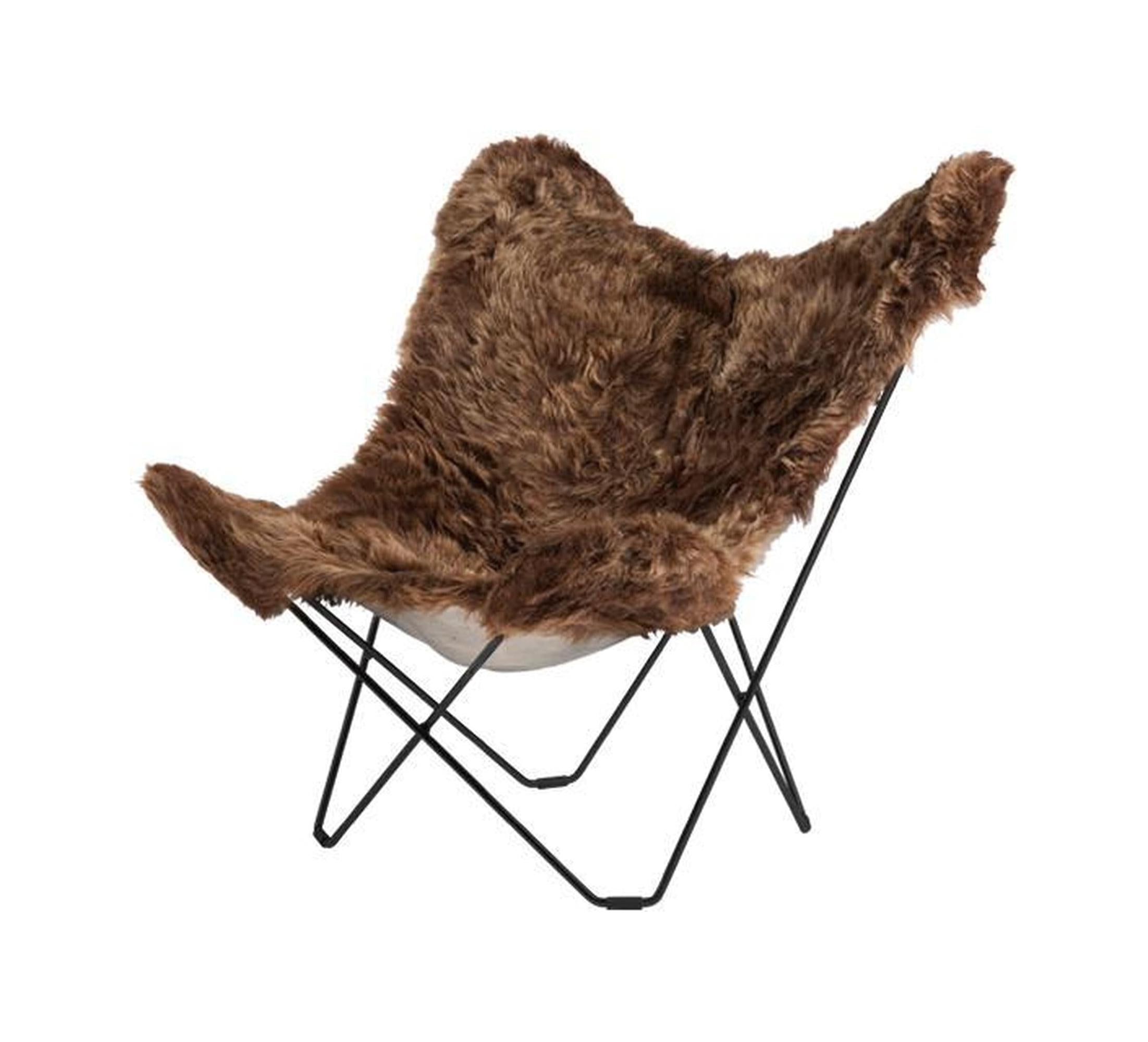[product_category]-Cuero Iceland Mariposa Butterfly Chair, Shorn Brown/Black-Cuero-7340172611561-1156-CUE-1