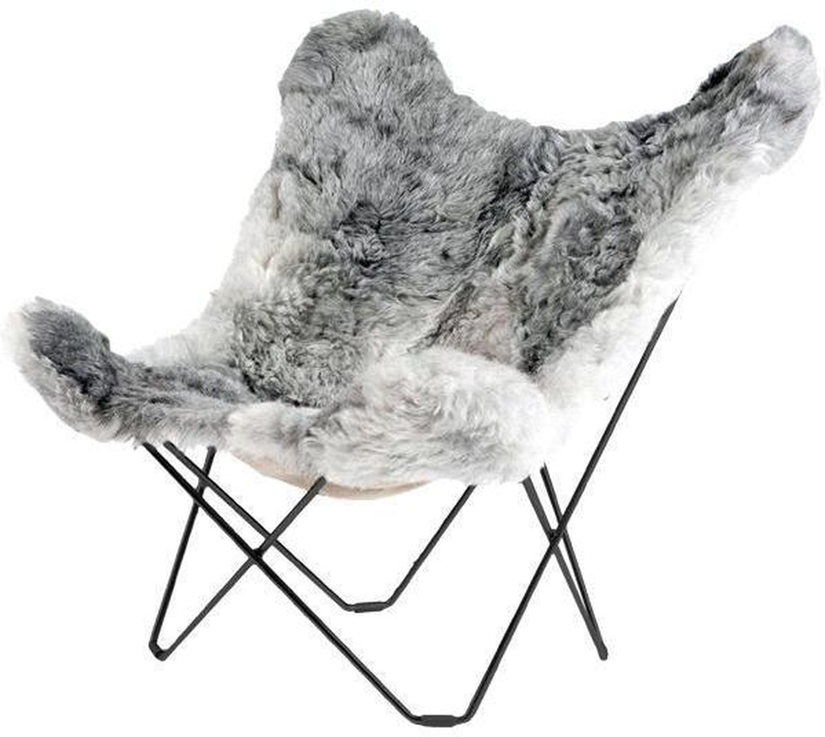 [product_category]-Cuero Iceland Mariposa Butterfly Chair, Shorn Grey/Black-Cuero-7340172611219-1121-CUE-1
