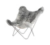 Cuero Island Mariposa Butterfly Chair, Shorn Grey/Chrome