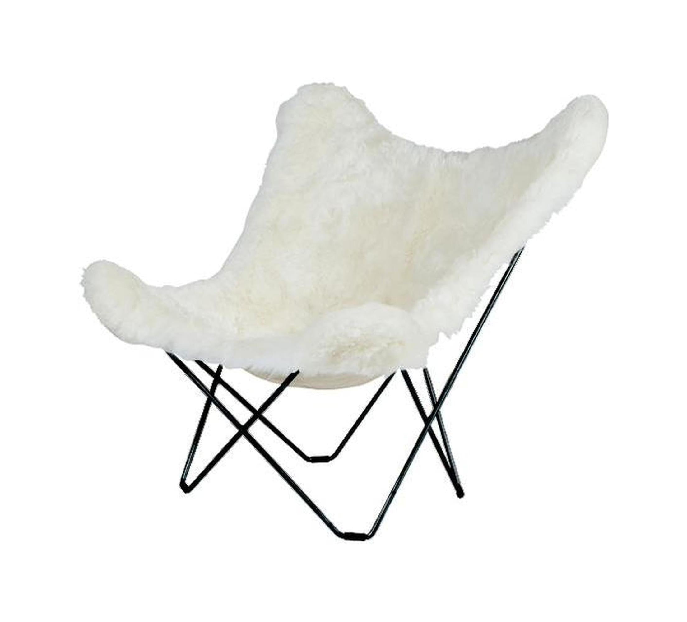 [product_category]-Cuero Iceland Mariposa Butterfly Chair, Shorn White/Black-Cuero-7340172611011-1101-CUE-1