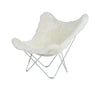 Cuero Island Mariposa Butterfly Chair, Okroužená bílá/chrom