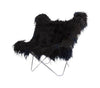 Cuero Island Mariposa Butterfly Chair, Wild Black/Chrome