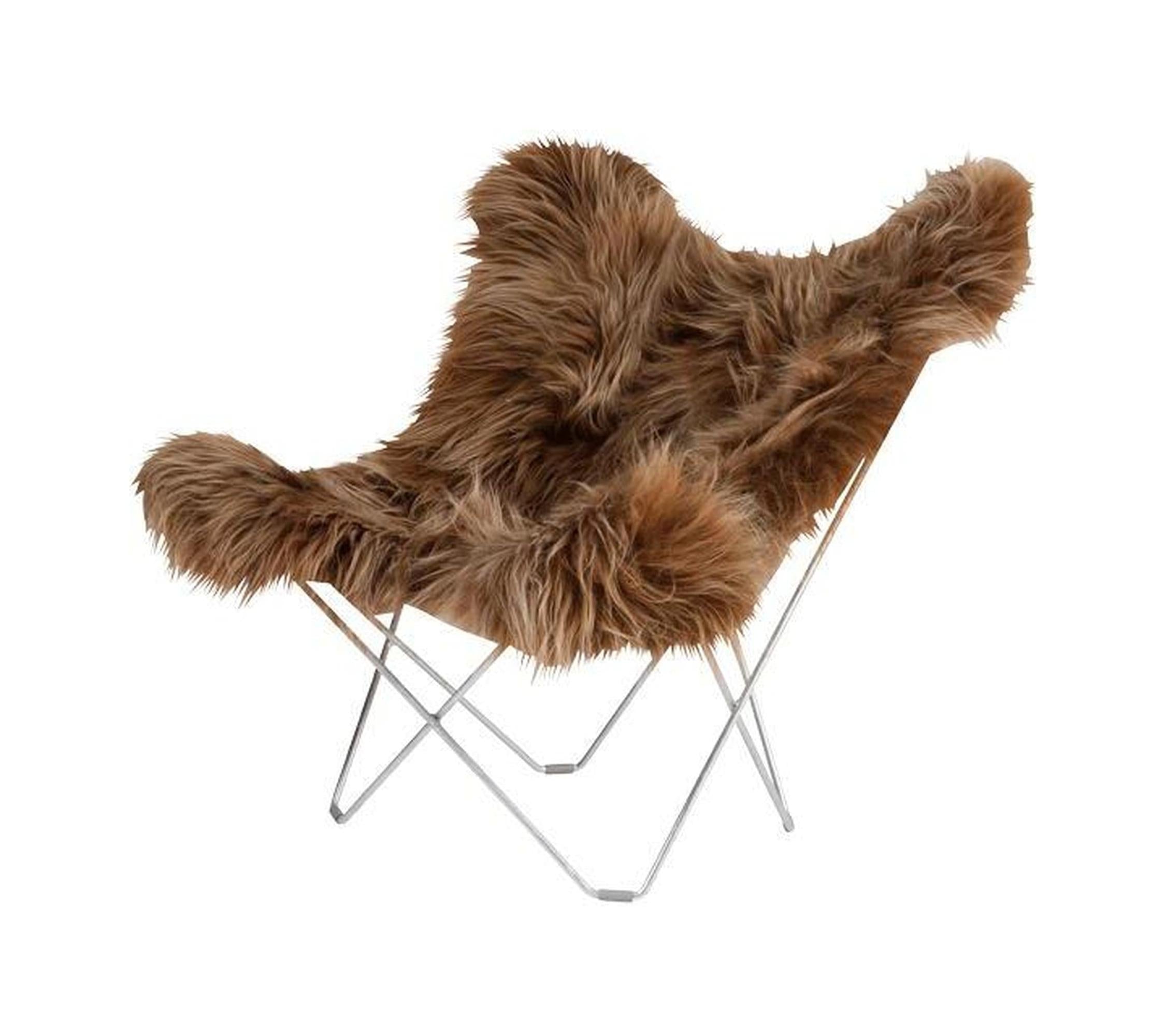 [product_category]-Cuero Iceland Mariposa Butterfly Chair, Wild Brown/Chrome-Cuero-7340172611622-1162-CUE-1