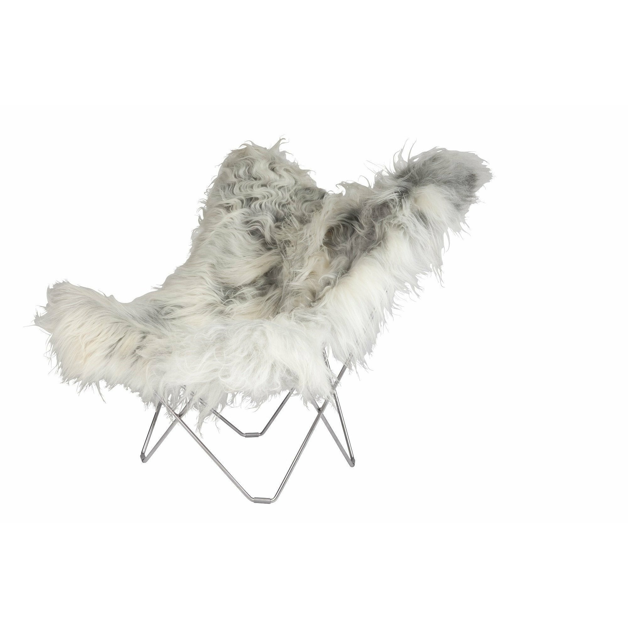 [product_category]-Cuero Iceland Mariposa Butterfly Chair, Wild Grey/Chrome-Cuero-7340172611325-1132-CUE-1