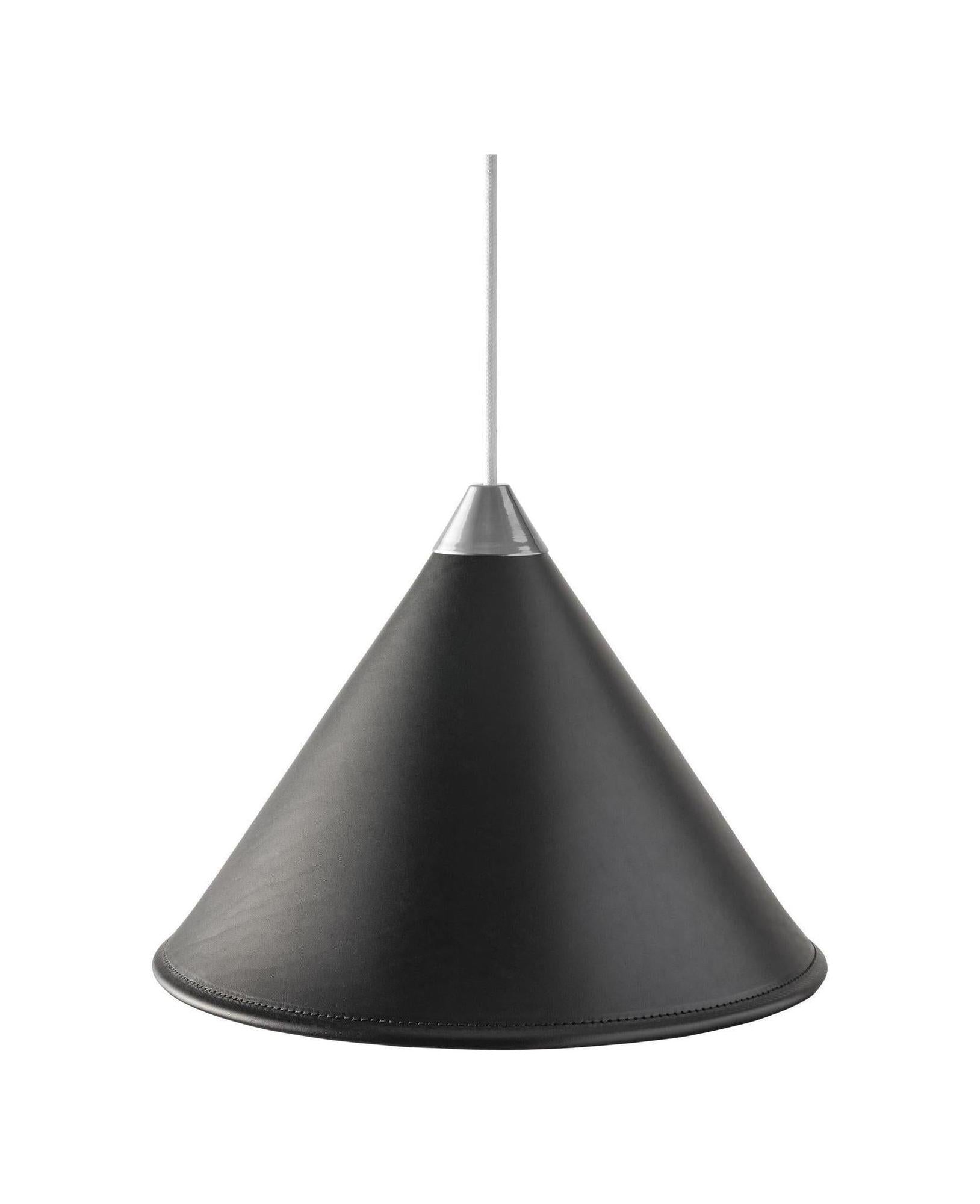 [product_category]-Cuero Namibia Pendant ø 25 Cm, Black/Chrome With White Cable-Cuero-7340172636939-1500134-CUE-1