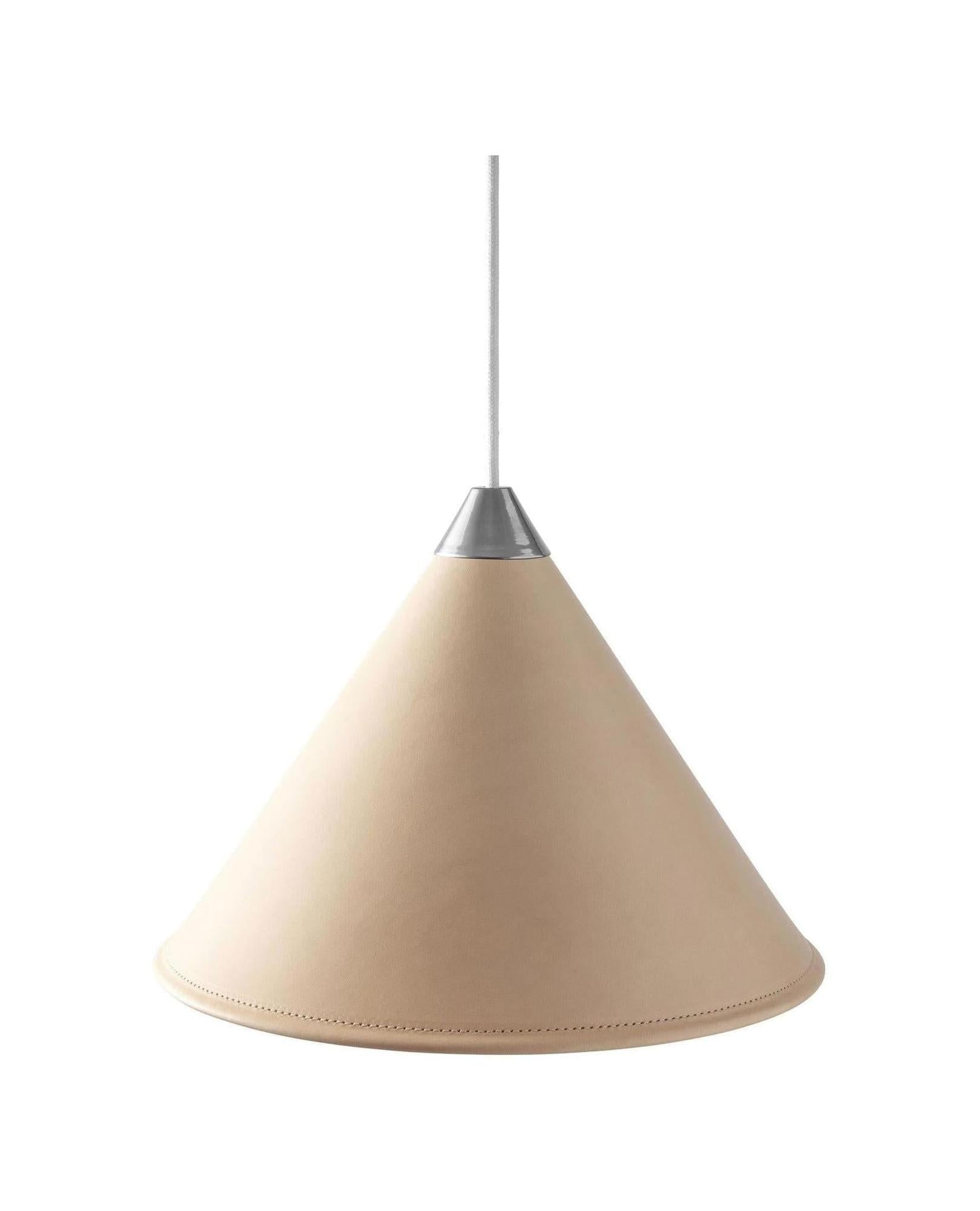 [product_category]-Cuero Namibia Pendant ø 25 Cm, Crude Nature/Chrome With White Cable-Cuero-7340172637097-1500534-CUE-1