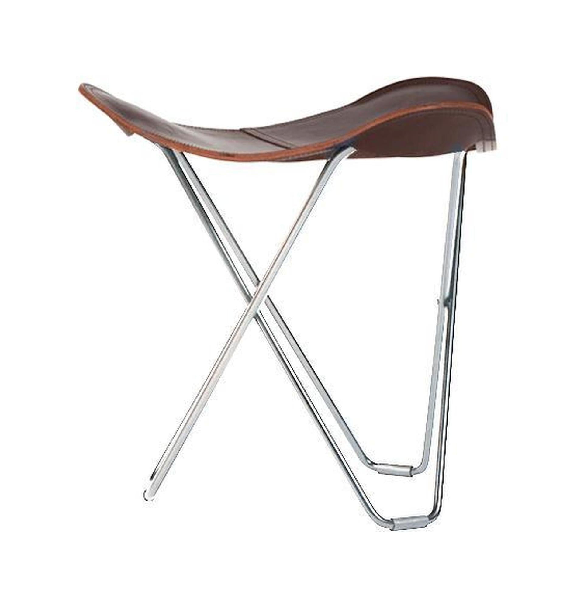 [product_category]-Cuero Pampa Flying Goose Stool, Chocolate/Chrome-Cuero-7340172614388-1438-CUE-1