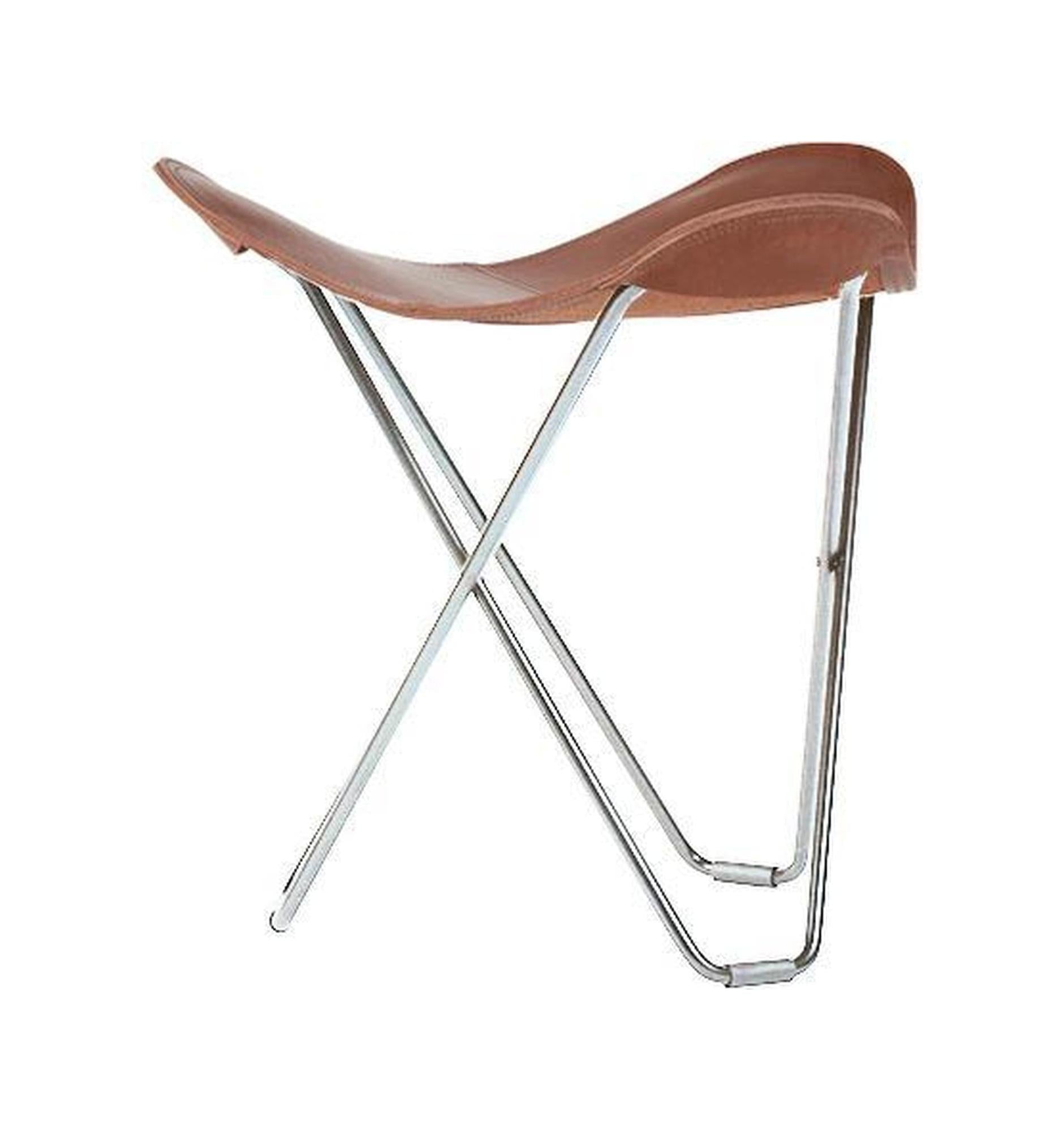 [product_category]-Cuero Pampa Flying Goose Stool, Oak/Chrome-Cuero-7340172614500-1450-CUE-1