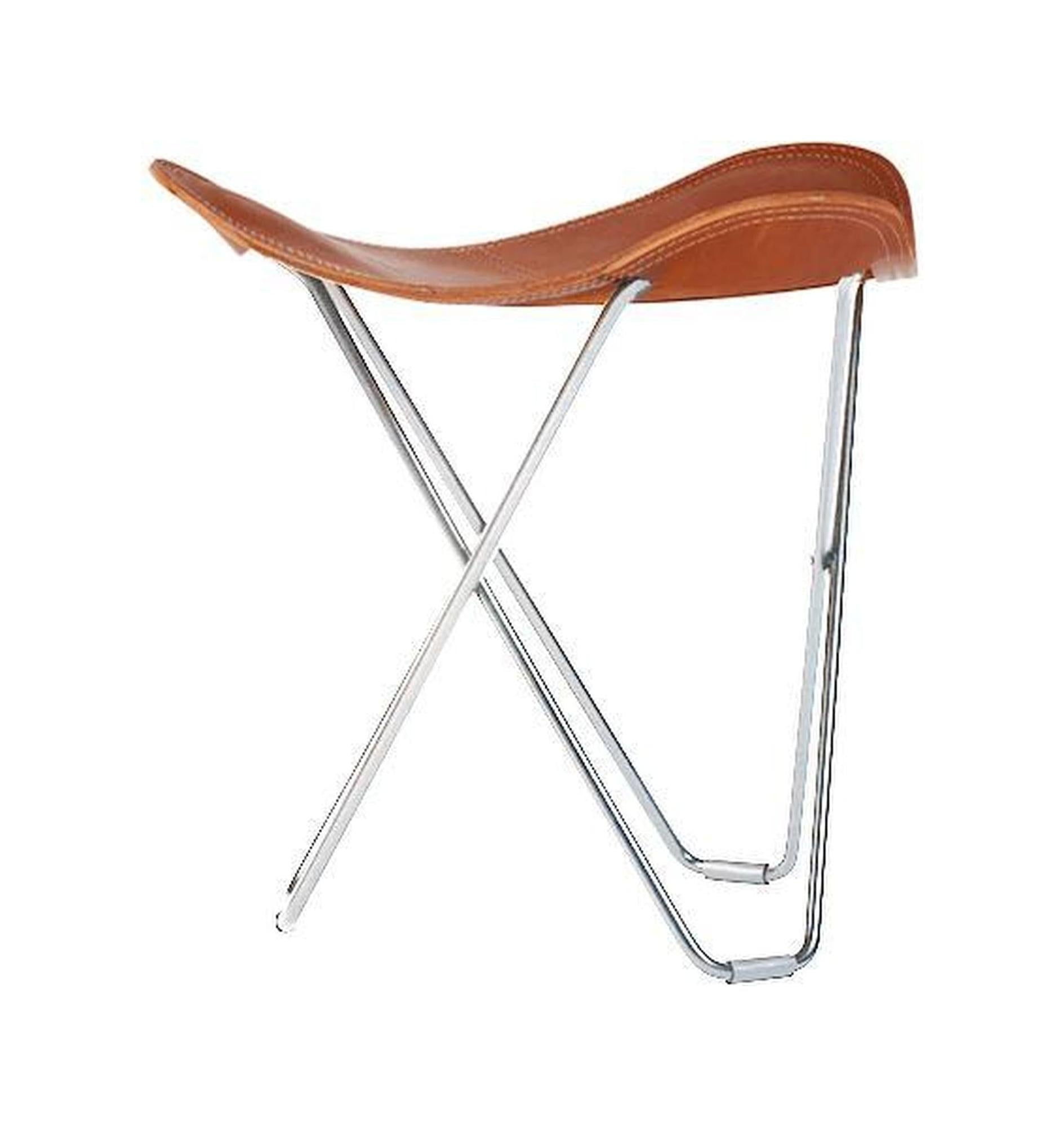 [product_category]-Cuero Pampa Flying Goose Stool, Polo/Chrome-Cuero-7340172614357-1435-CUE-1