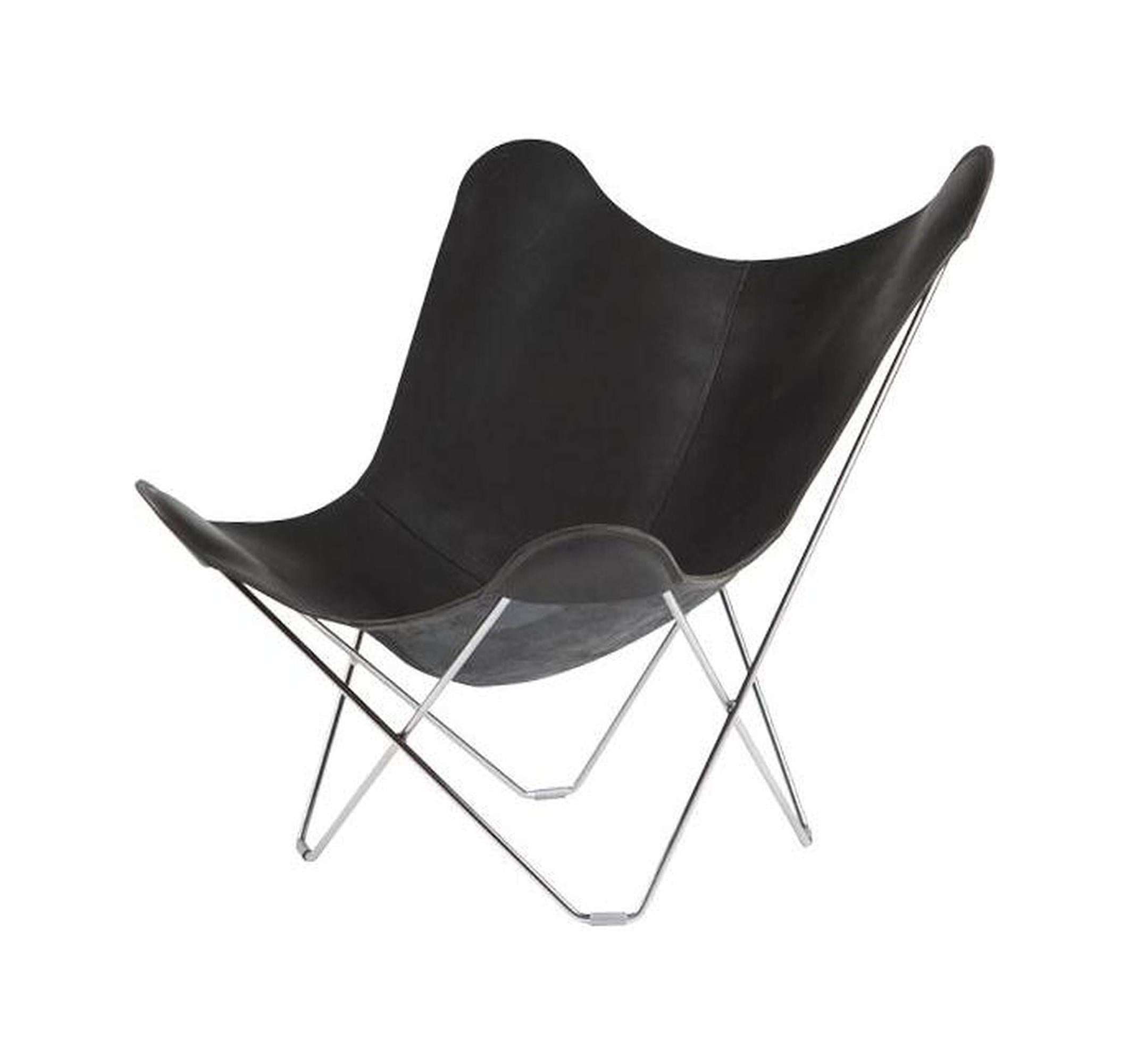 [product_category]-Cuero Pampa Mariposa Butterfly Chair, Black/Chrome-Cuero-7340172610021-1002-CUE-1