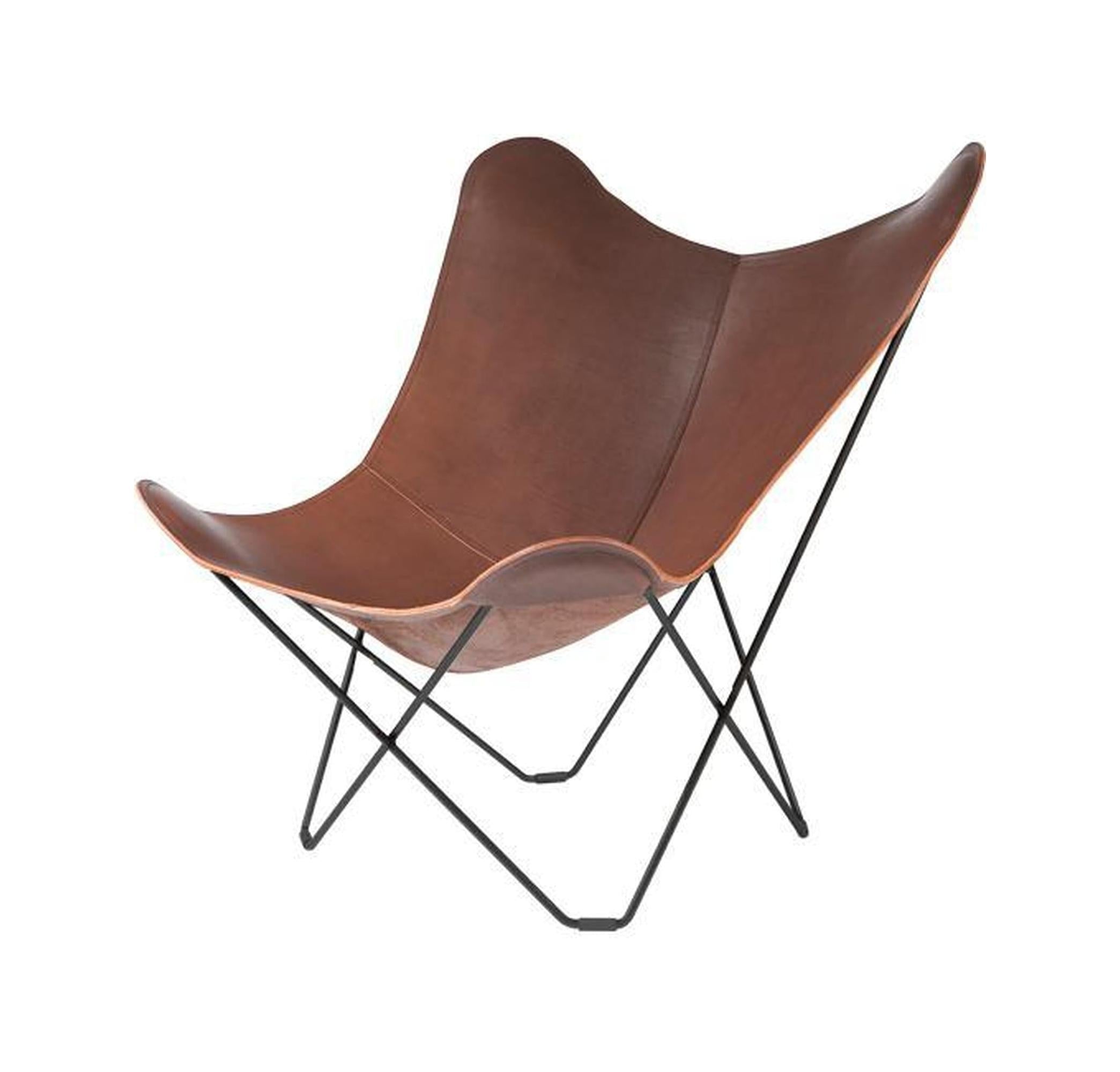 [product_category]-Cuero Pampa Mariposa Butterfly Chair, Chocolate/Chrome-Cuero-7340172610175-1017-CUE-1