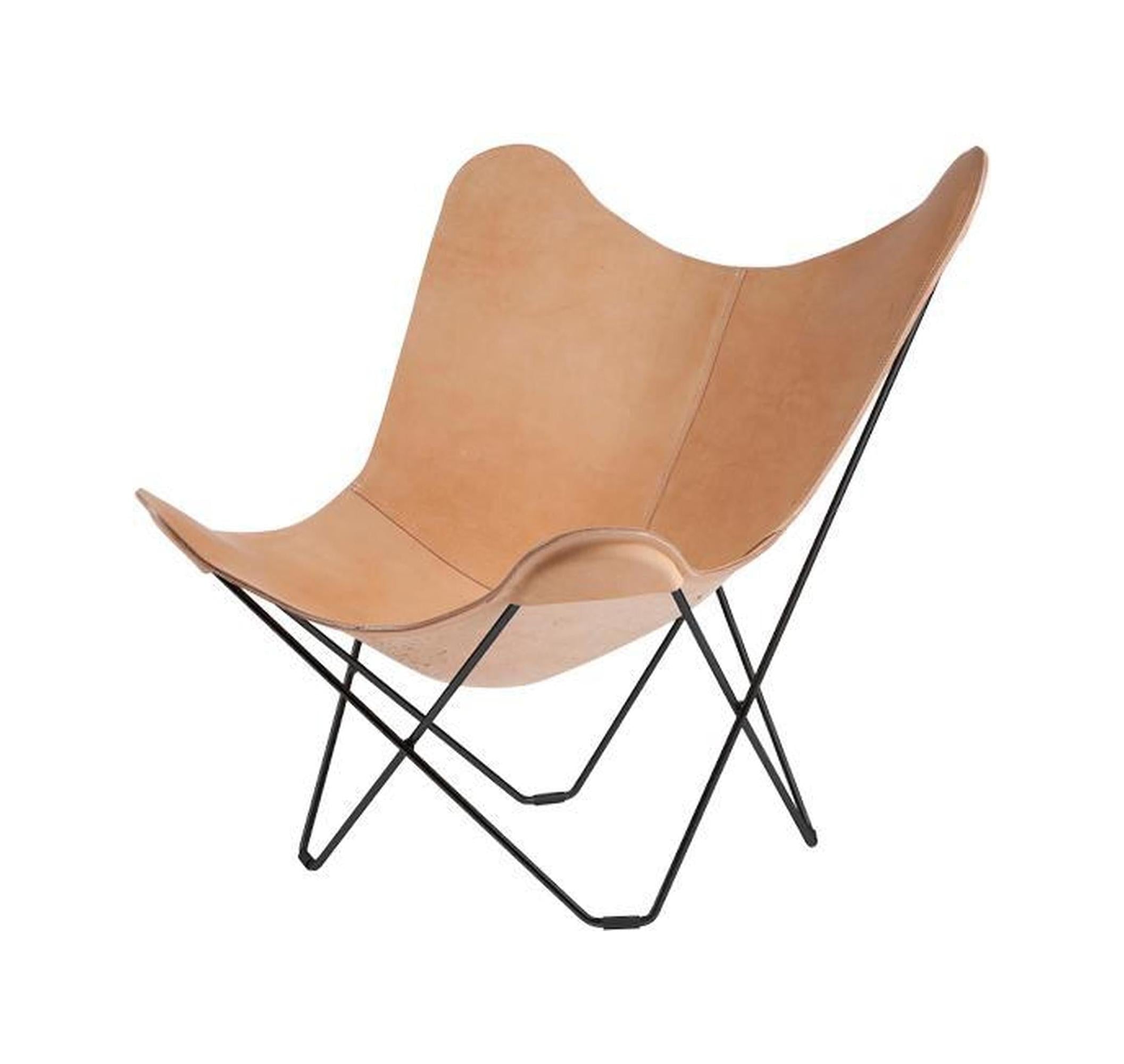 [product_category]-Cuero Pampa Mariposa Butterfly Chair, Crude Nature/Chrome-Cuero-7340172610229-1022-CUE-1
