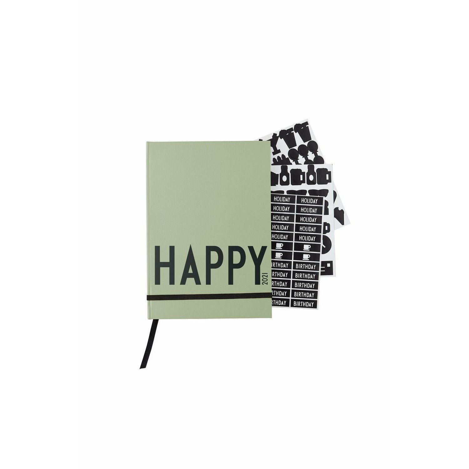 Design Letters Calendar 2021, tmavě zelená