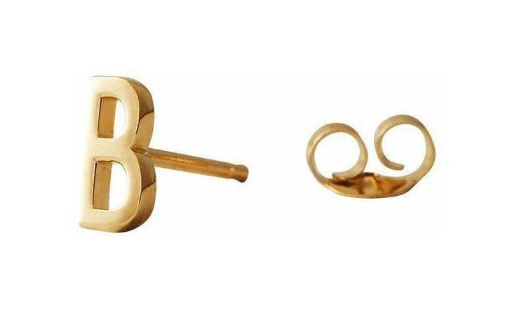 [product_category]-Design Letters Earring With Letter, Gold, B-Design Letters-5710498973094-90401001B-DES-1