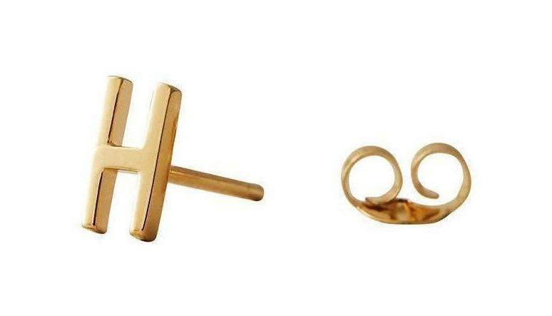 [product_category]-Design Letters Earring With Letter, Gold, H-Design Letters-5710498973155-90401001H-DES-1