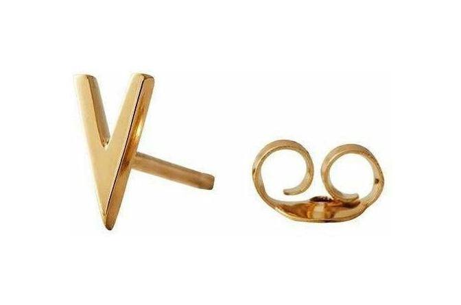 [product_category]-Design Letters Earring With Letter, Gold, V-Design Letters-5710498973292-90401001V-DES-1