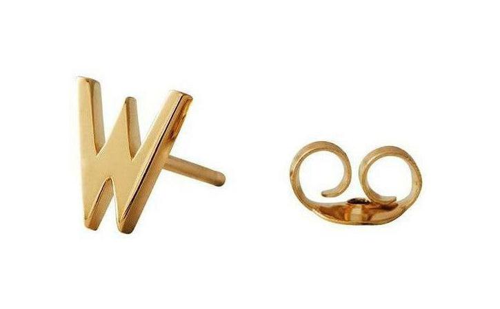 [product_category]-Design Letters Earring With Letter, Gold, W-Design Letters-5710498973308-90401001W-DES-1