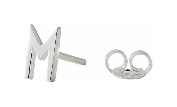 [product_category]-Design Letters Earring With Letter, Silver, M-Design Letters-5710498972868-90401000M-DES-1