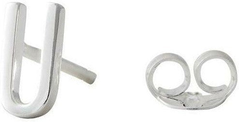 [product_category]-Design Letters Earring With Letter, Silver, U-Design Letters-5710498972943-90401000U-DES-1