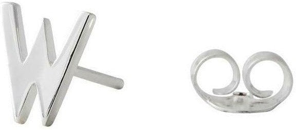 [product_category]-Design Letters Earring With Letter, Silver, W-Design Letters-5710498972967-90401000W-DES-1