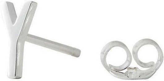 [product_category]-Design Letters Earring With Letter, Silver, Y-Design Letters-5710498972981-90401000Y-DES-1