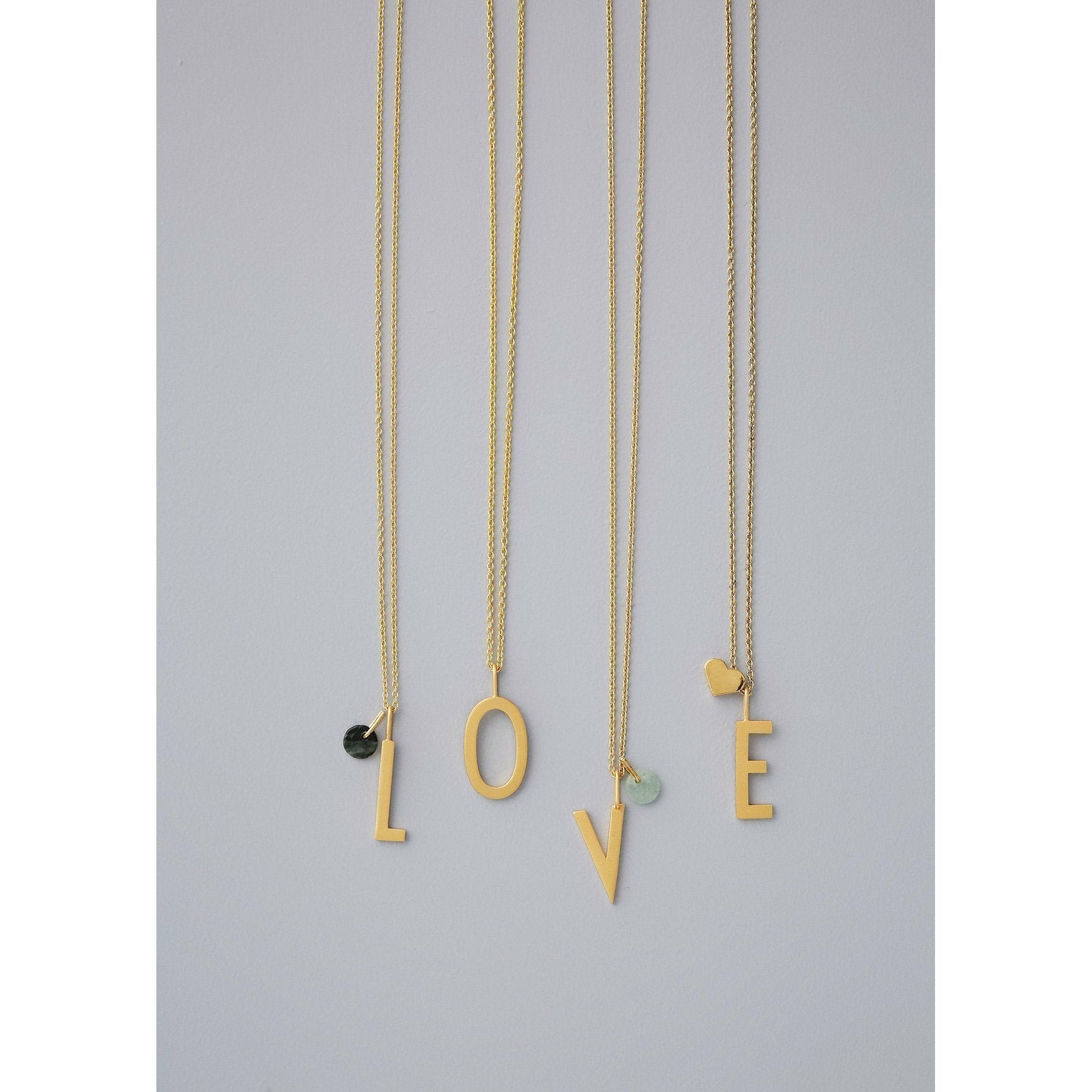 [product_category]-Design Letters Green Aventurine Pendant, Gold-Design Letters-5710498152703-90201507GREEN-DES-2