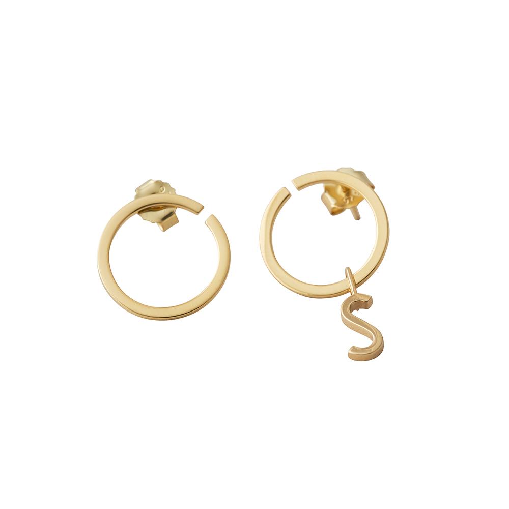 [product_category]-Design Letters Hoops Earrings ø 24 Mm, Gold Plated-Design Letters-5710498172800-90403003GOLD-DES-2