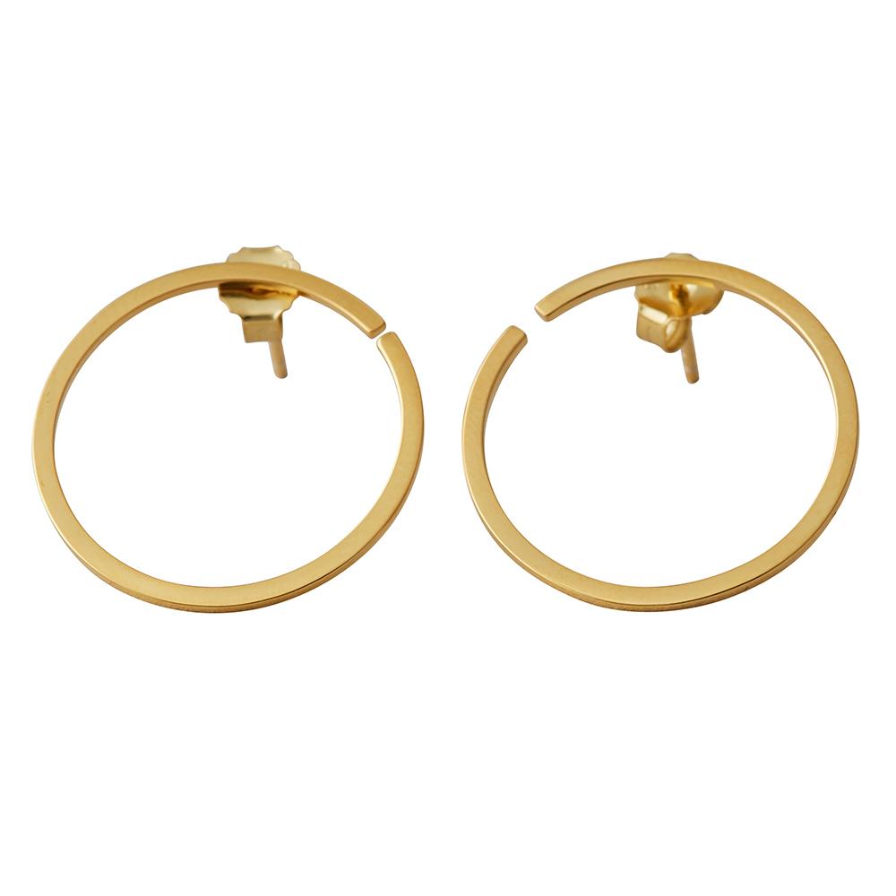 [product_category]-Design Letters Hoops Earrings ø 24 Mm, Gold Plated-Design Letters-5710498172800-90403003GOLD-DES-3