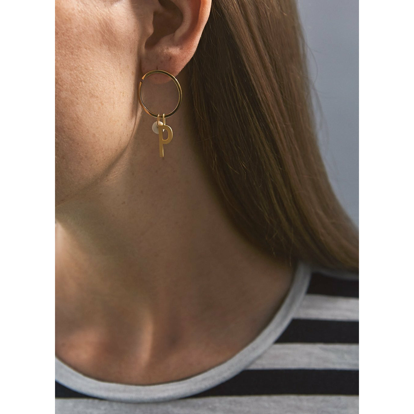 [product_category]-Design Letters Hoops Earrings ø 24 Mm, Gold Plated-Design Letters-5710498172800-90403003GOLD-DES-4