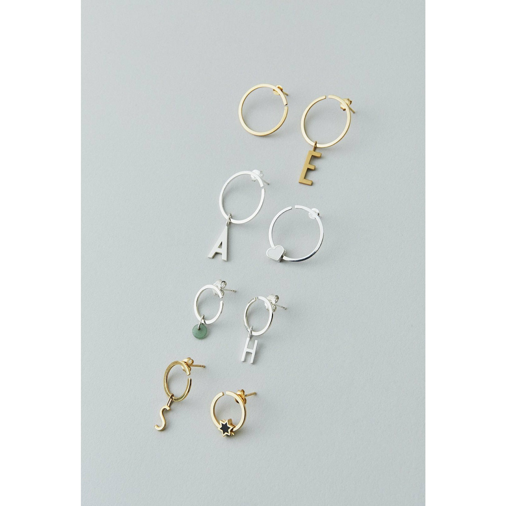 [product_category]-Design Letters Hoops Earrings ø 24 Mm, Gold Plated-Design Letters-5710498172800-90403003GOLD-DES-5