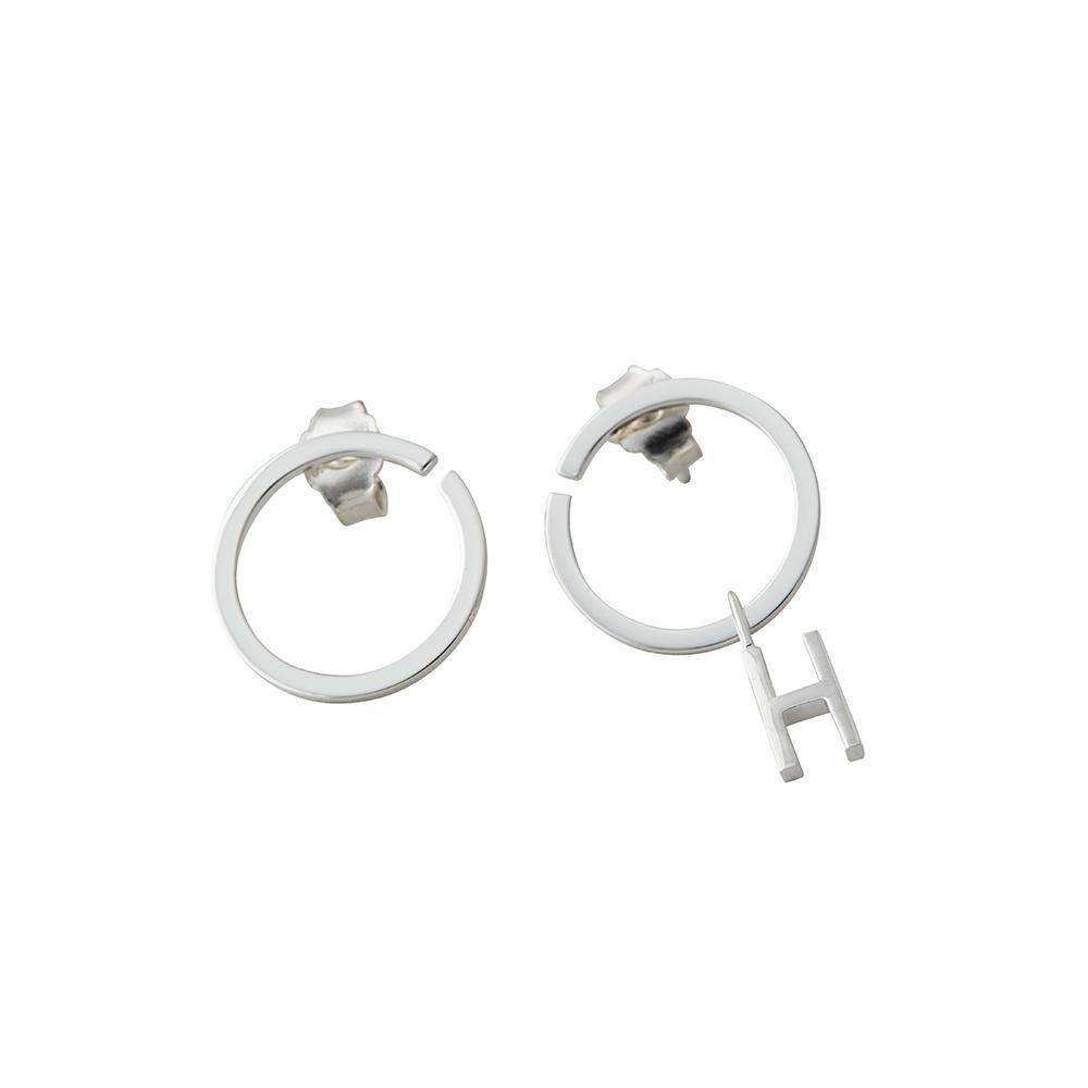 [product_category]-Design Letters Hoops Earrings ø 24 Mm, Silver-Design Letters-5710498172817-90403002SILVER-DES-2