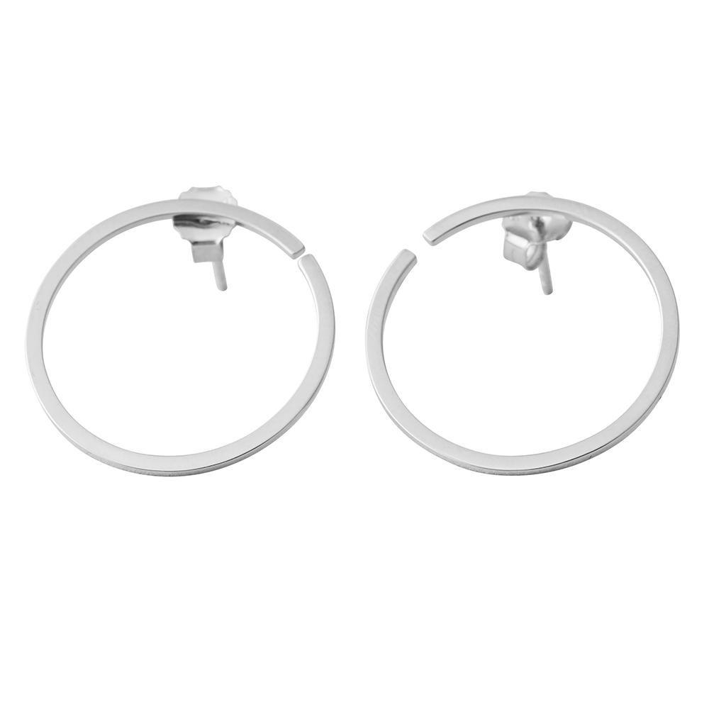 [product_category]-Design Letters Hoops Earrings ø 24 Mm, Silver-Design Letters-5710498172817-90403002SILVER-DES-3