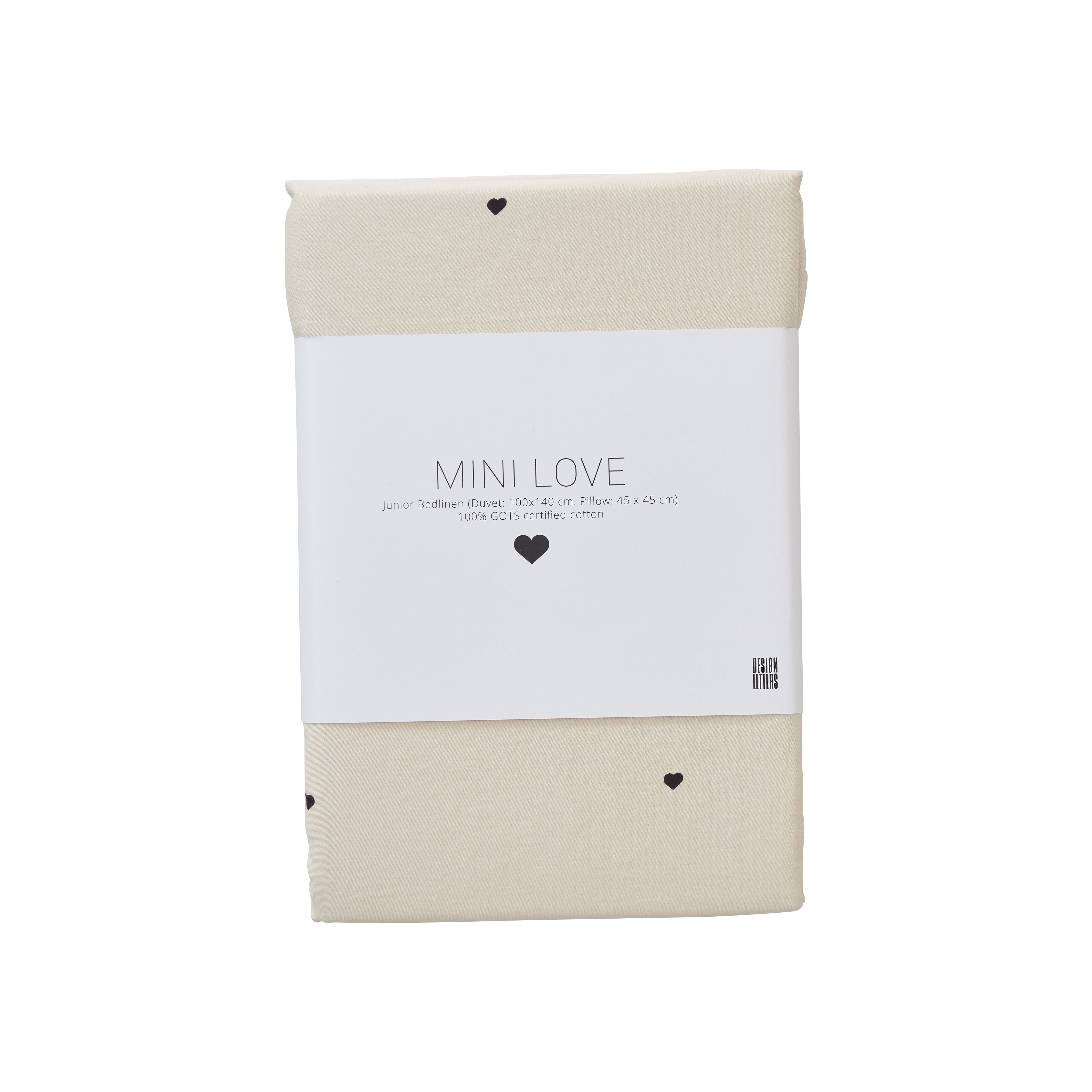 [product_category]-Design Letters Mini Love Junior Pillowcases And Duvet Covers 100x140 Cm, Beige-Design Letters-5710498189464-10501001BEIGELOVE-DES-1
