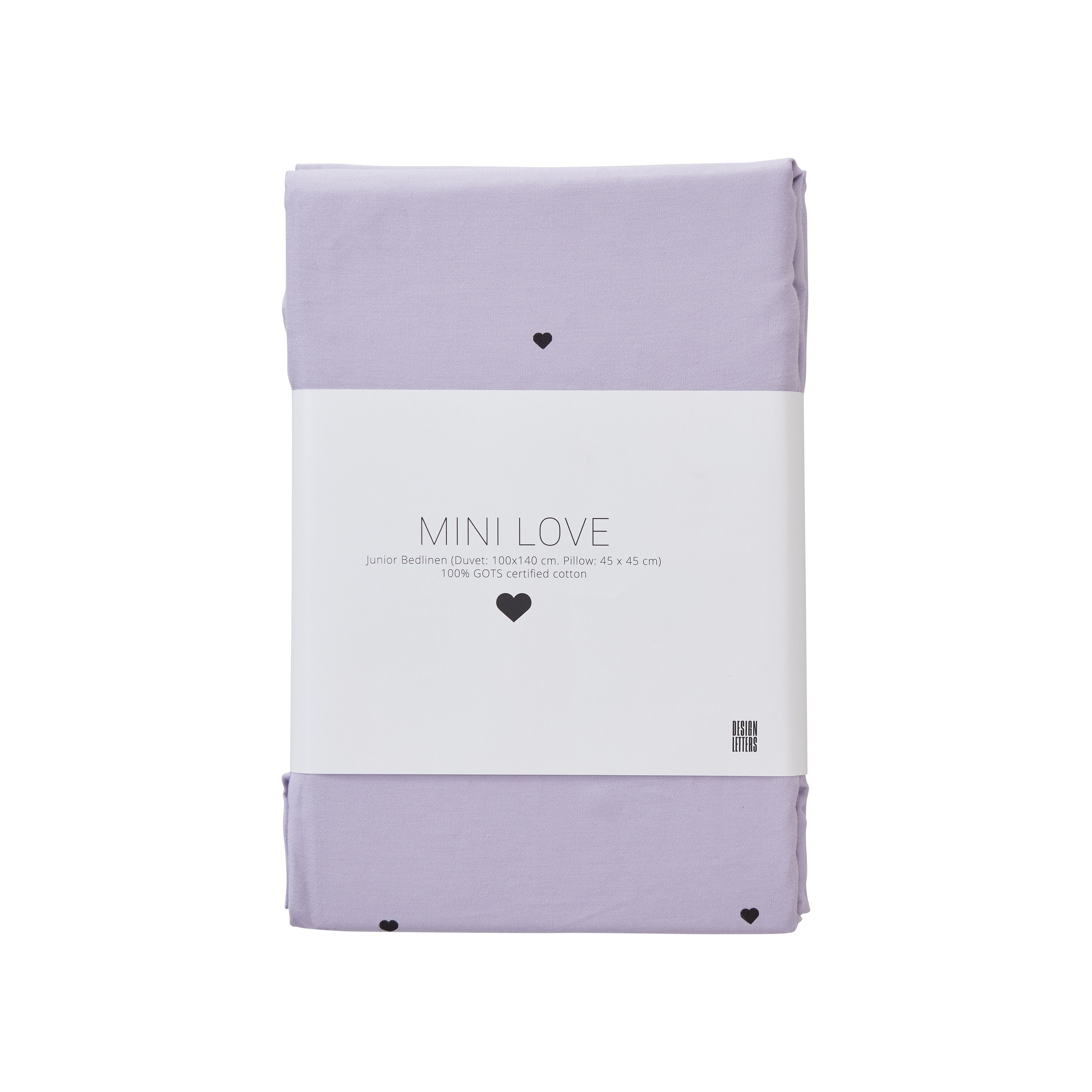 [product_category]-Design Letters Mini Love Junior Pillowcases And Duvet Covers 100x140 Cm, Lavender-Design Letters-5710498189471-10501001LAVENLOVE-DES-1