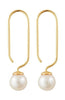 Designové písmena Pearl Drop Earrings Sada 2 18k Gold Ploted