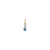 Design Letters Pearl Stick Charm 4 mm přívěsek zlatý, akvamarine modrá