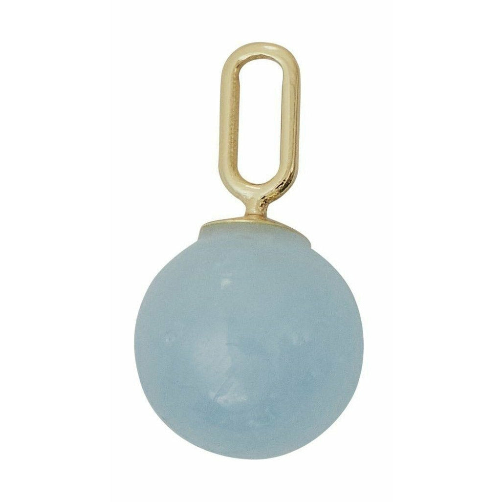 [product_category]-Design Letters Stone Drop Pendant 8mm 18k Gold Plated Silver, Aquamarine-Design Letters-5710498189341-90302021AQUAMARINE-DES-1