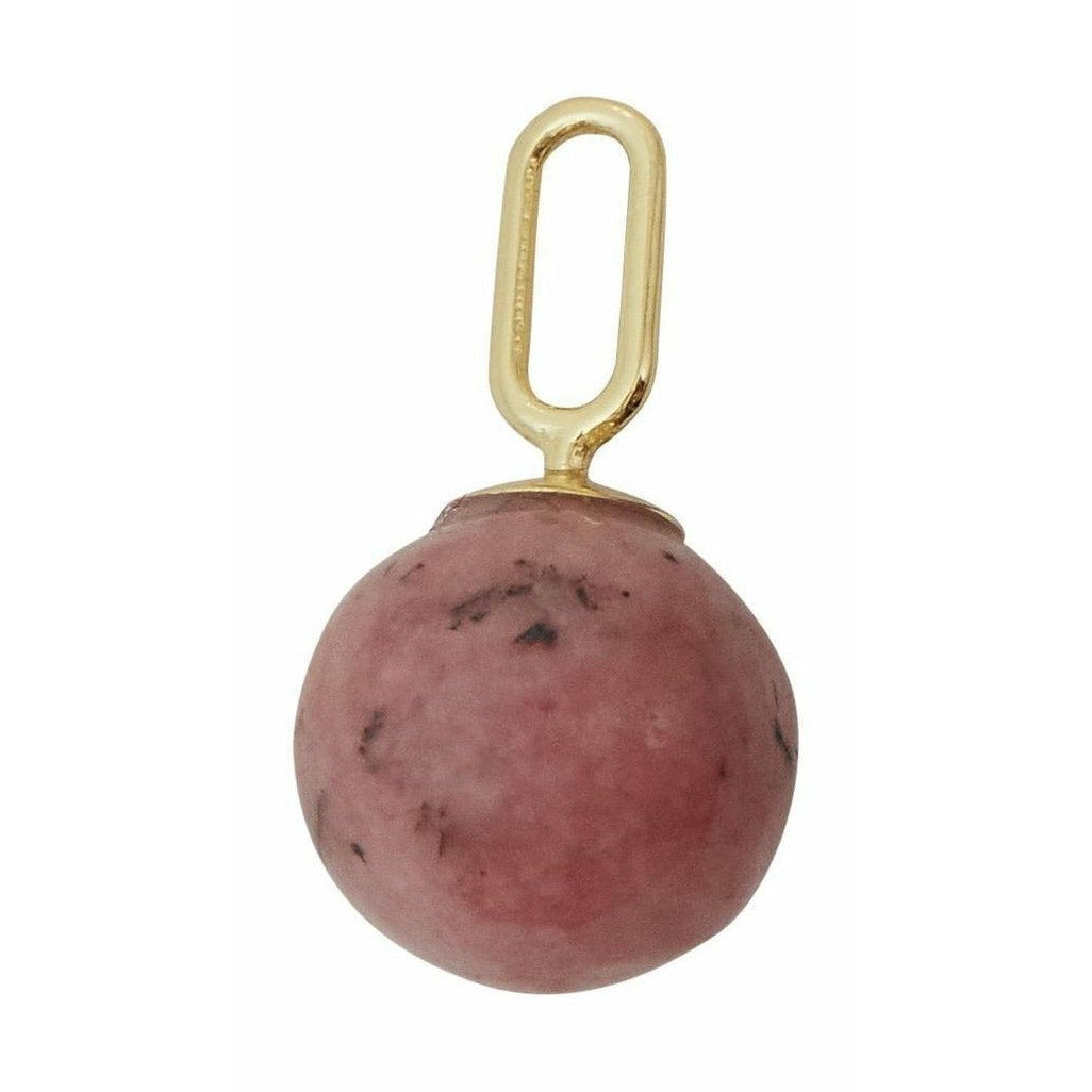 [product_category]-Design Letters Stone Drop Pendant 8mm 18k Gold Plated Silver, Red Chrosite-Design Letters-5710498189358-90302021RHCHROSITE-DES-1