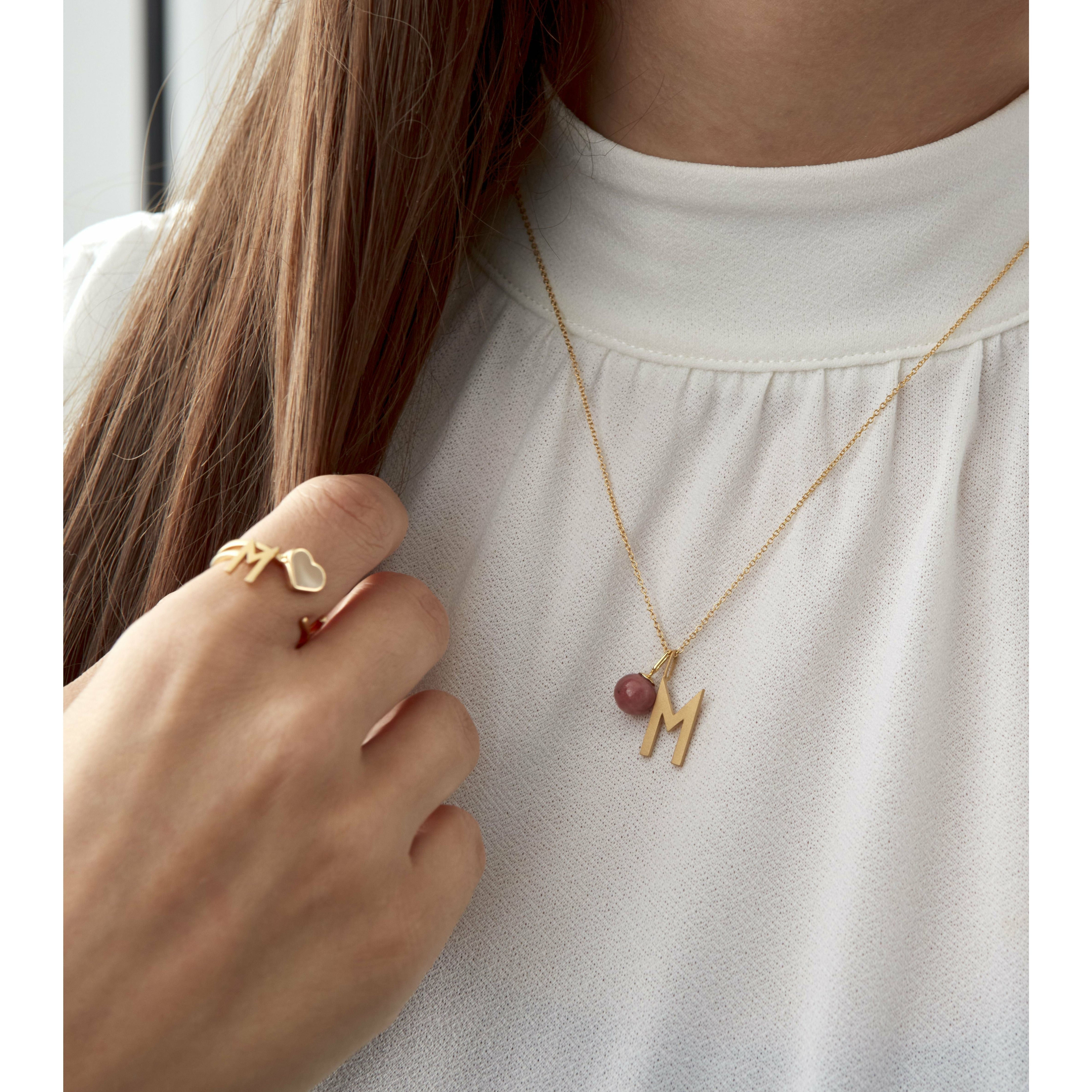 [product_category]-Design Letters Stone Drop Pendant 8mm 18k Gold Plated Silver, Red Chrosite-Design Letters-5710498189358-90302021RHCHROSITE-DES-2