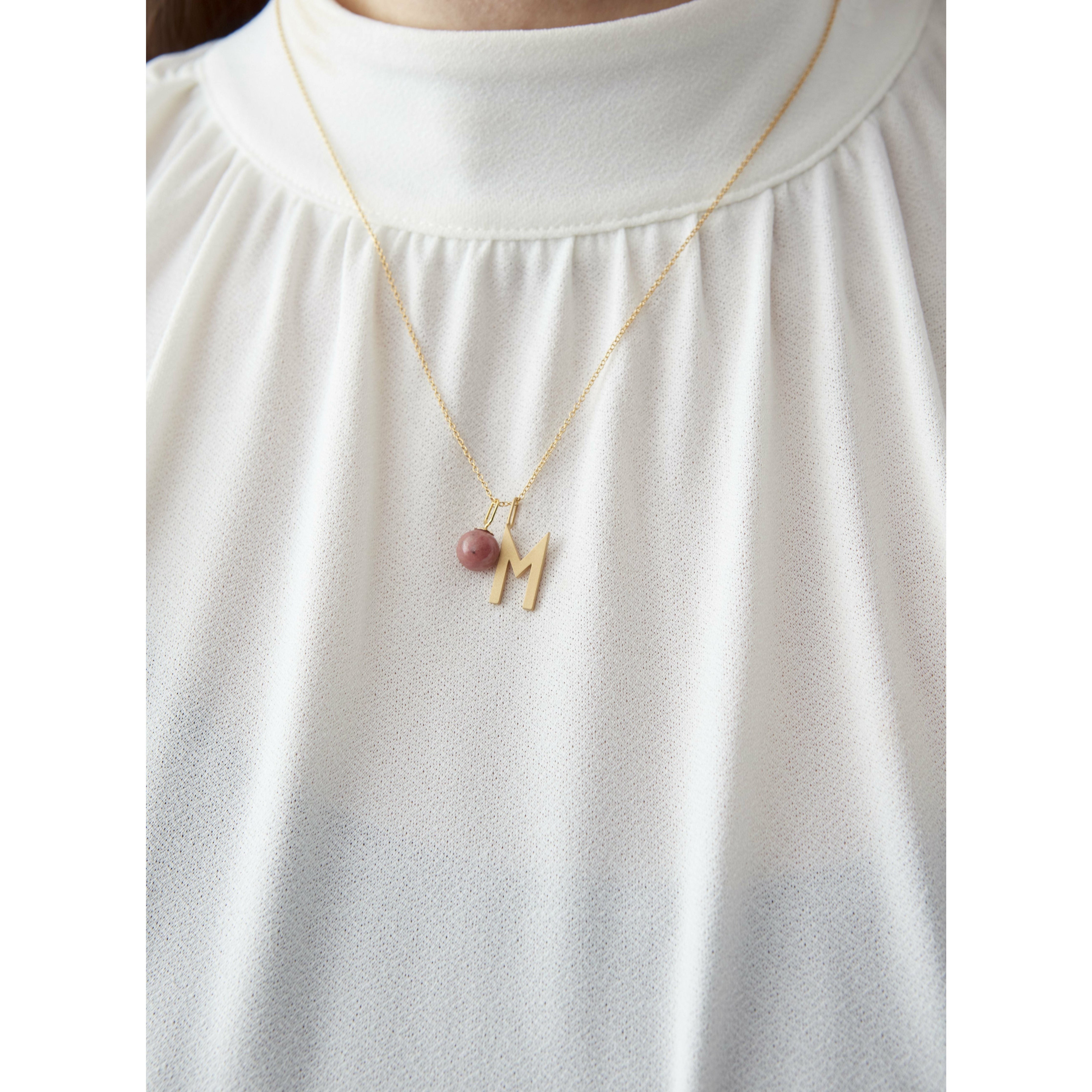 [product_category]-Design Letters Stone Drop Pendant 8mm 18k Gold Plated Silver, Red Chrosite-Design Letters-5710498189358-90302021RHCHROSITE-DES-3